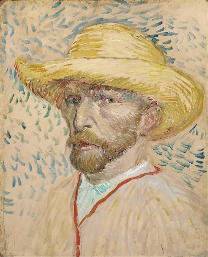 Self-portrait with straw hat March 1887 June 1887 Van Gogh