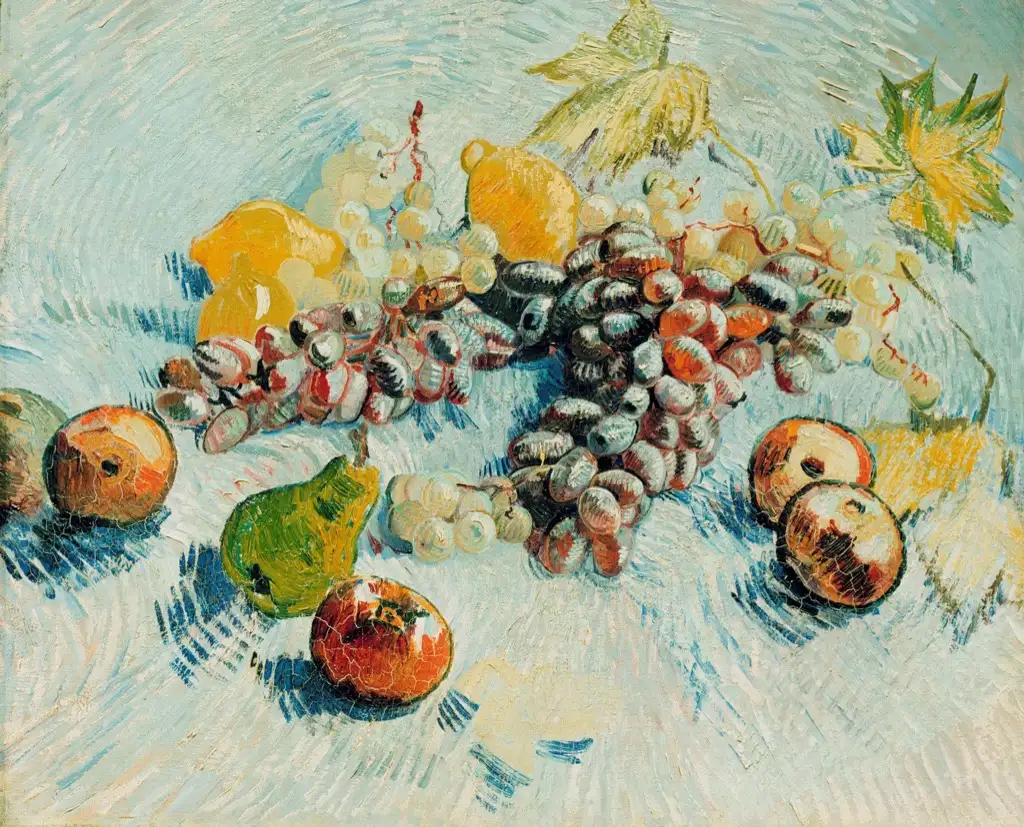 Still Life with Apples Pears Lemons and Grapes Van Gogh