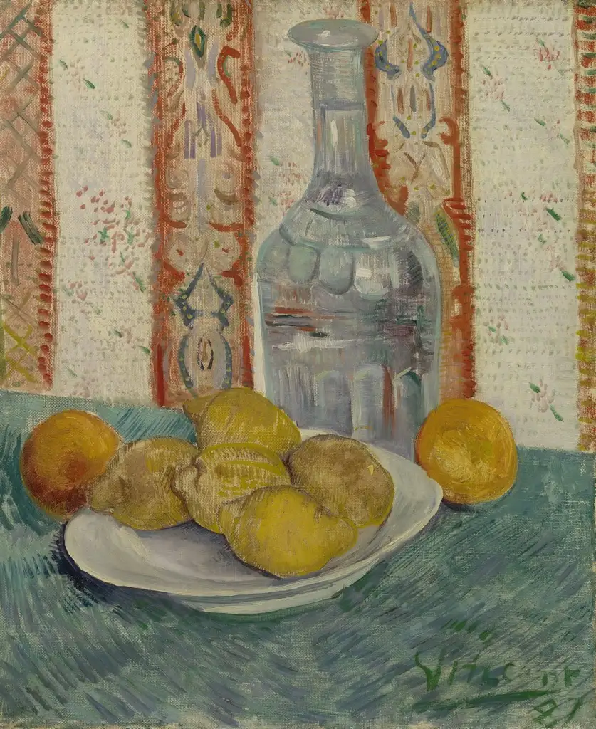 Still Life with Decanter and Lemons on a Plate Van Gogh