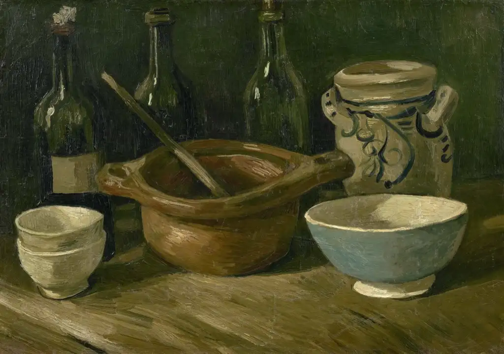 Still-Life with Earthenware and Bottles Van Gogh
