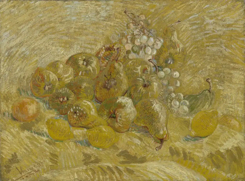 Still Life with Grapes Pears and Lemons Van Gogh