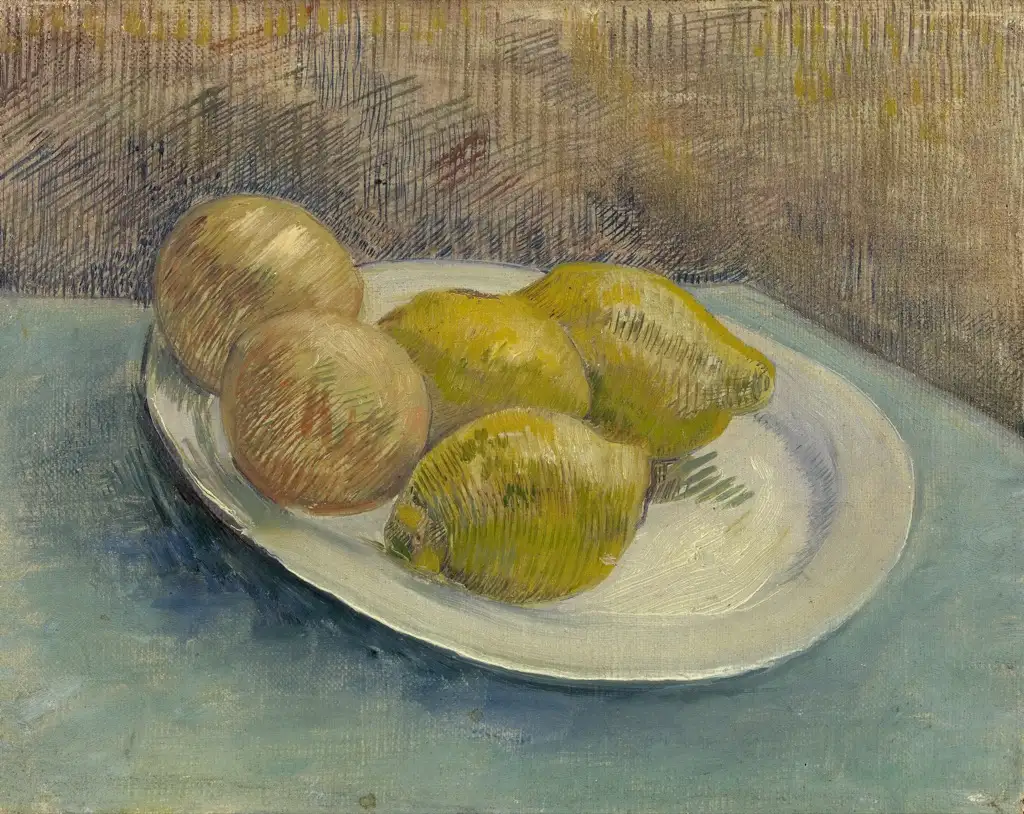 Still Life with lemons on a Plate Van Gogh