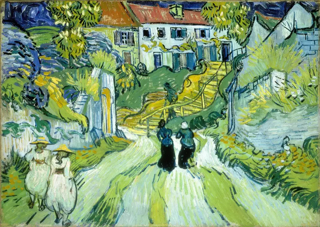 Street and Steps in Auvers with Figures Van Gogh
