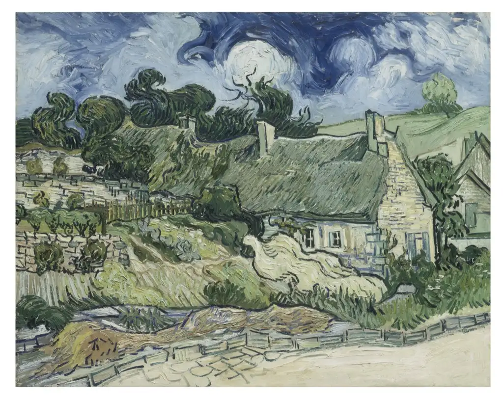 Thatched Cottages at Cordeville 1890 Van Gogh