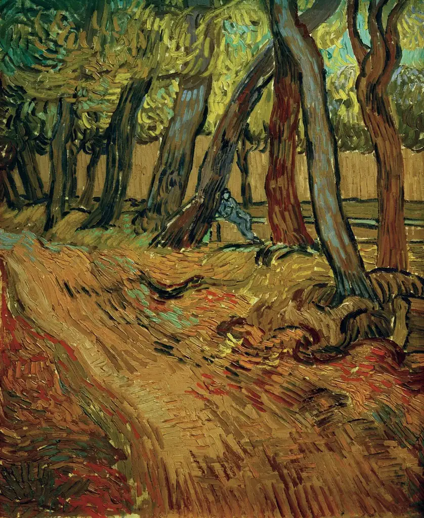 The Garden of Saint-Paul Hospital with Figure Van Gogh