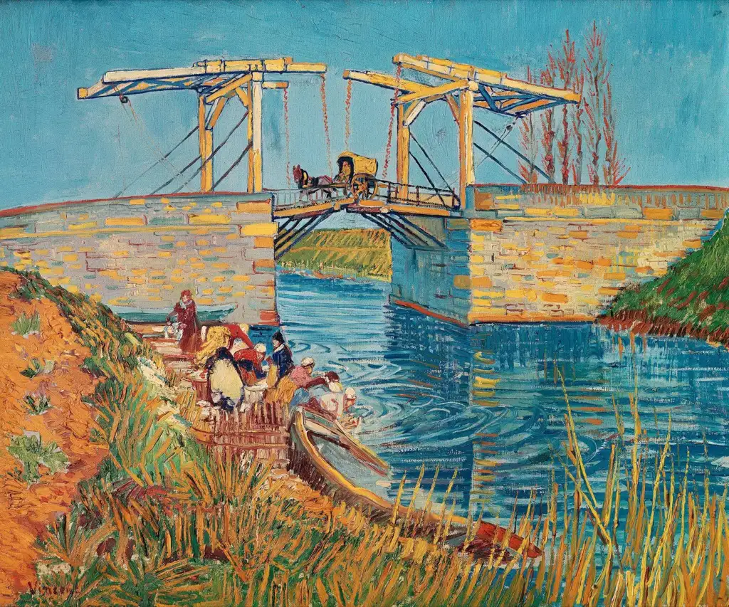 The Langlois Bridge at Arles with Women Washing Van Gogh