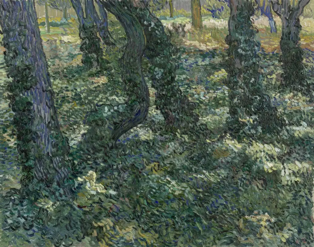 Tree Trunks with Ivy Van Gogh