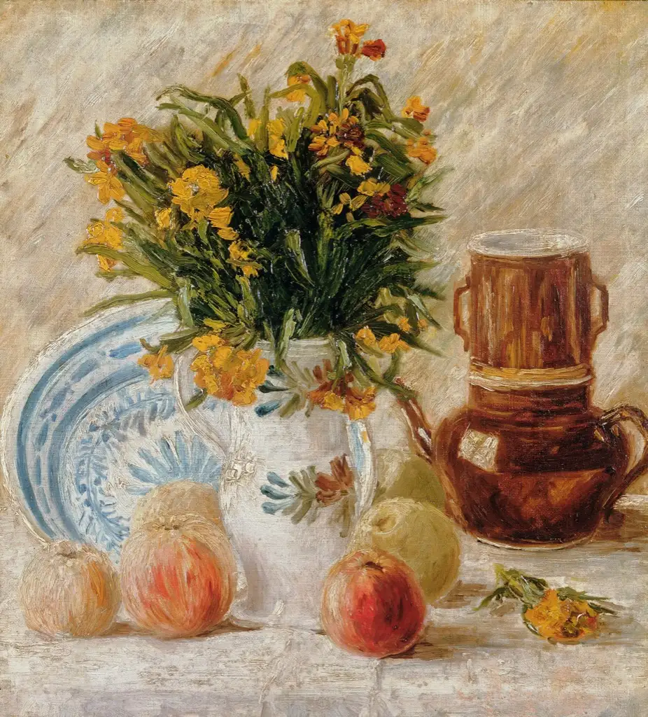 Vase with Flowers Coffeepot and Fruit Van Gogh