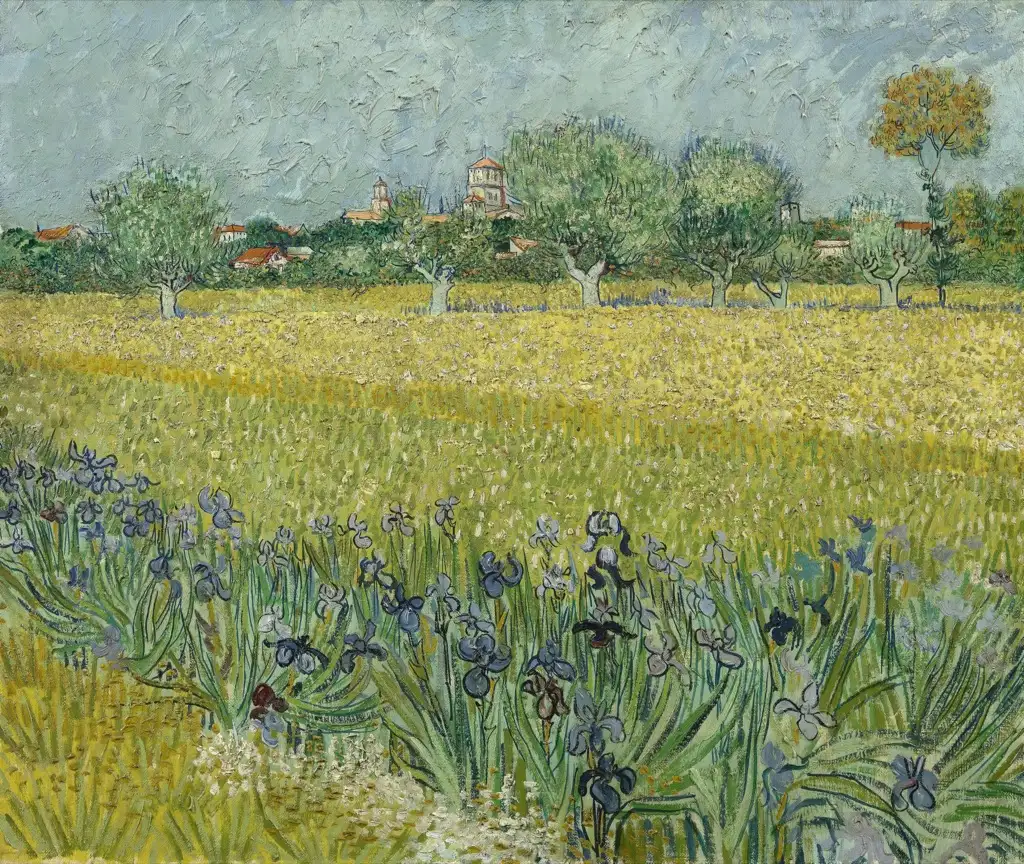 View of Arles with Irises in the Foreground Van Gogh