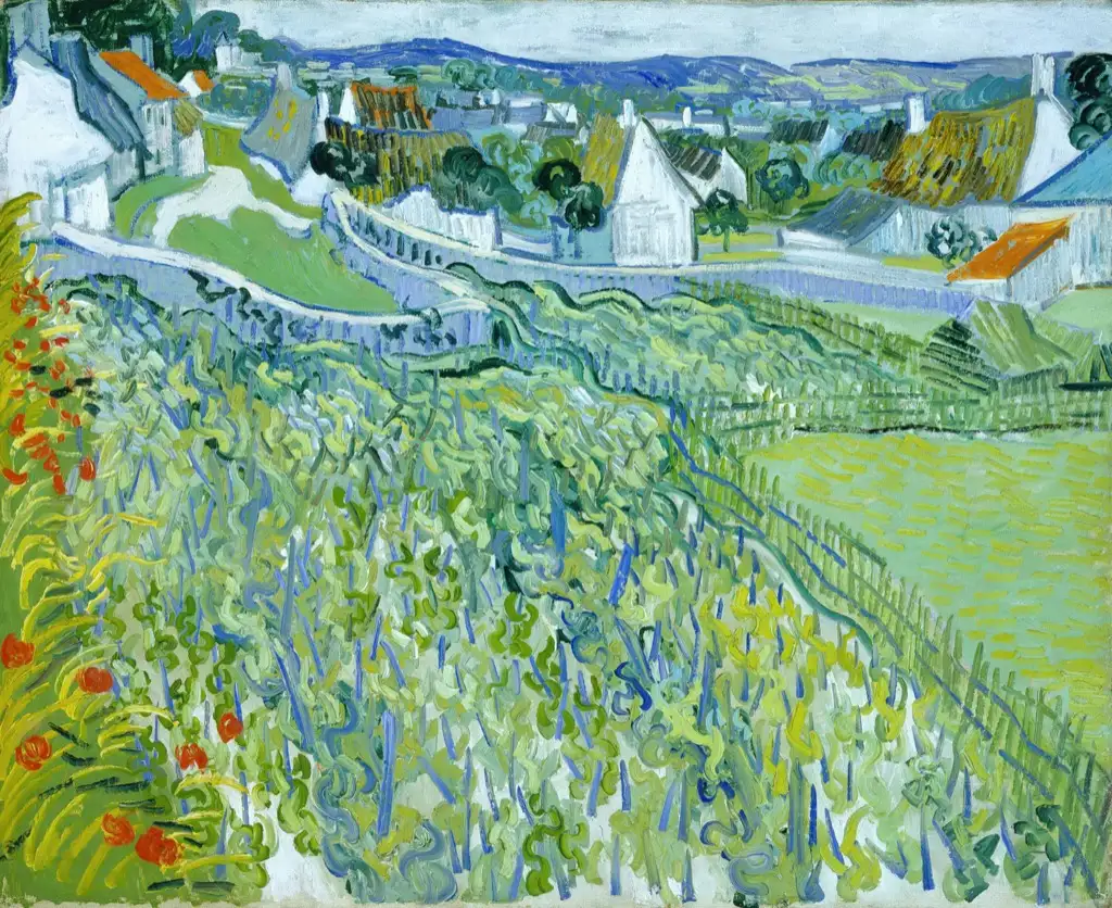 Vineyards with a View of Auvers Van Gogh
