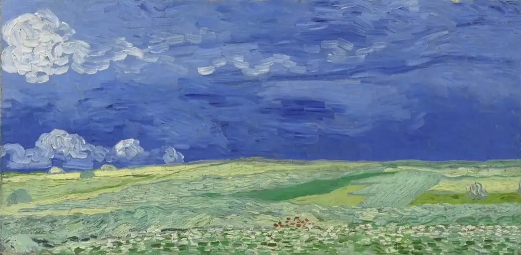 Wheat Field Under Clouded Sky Van Gogh