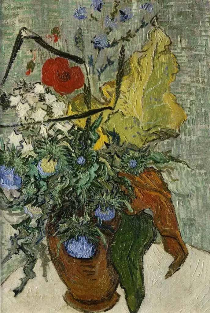 Wild Flowers and Thistles in a Vase Van Gogh