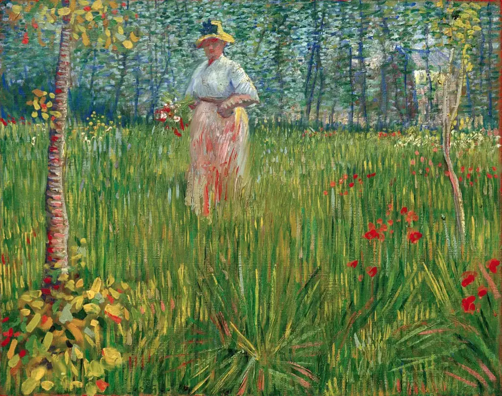 Woman in a garden Van Gogh