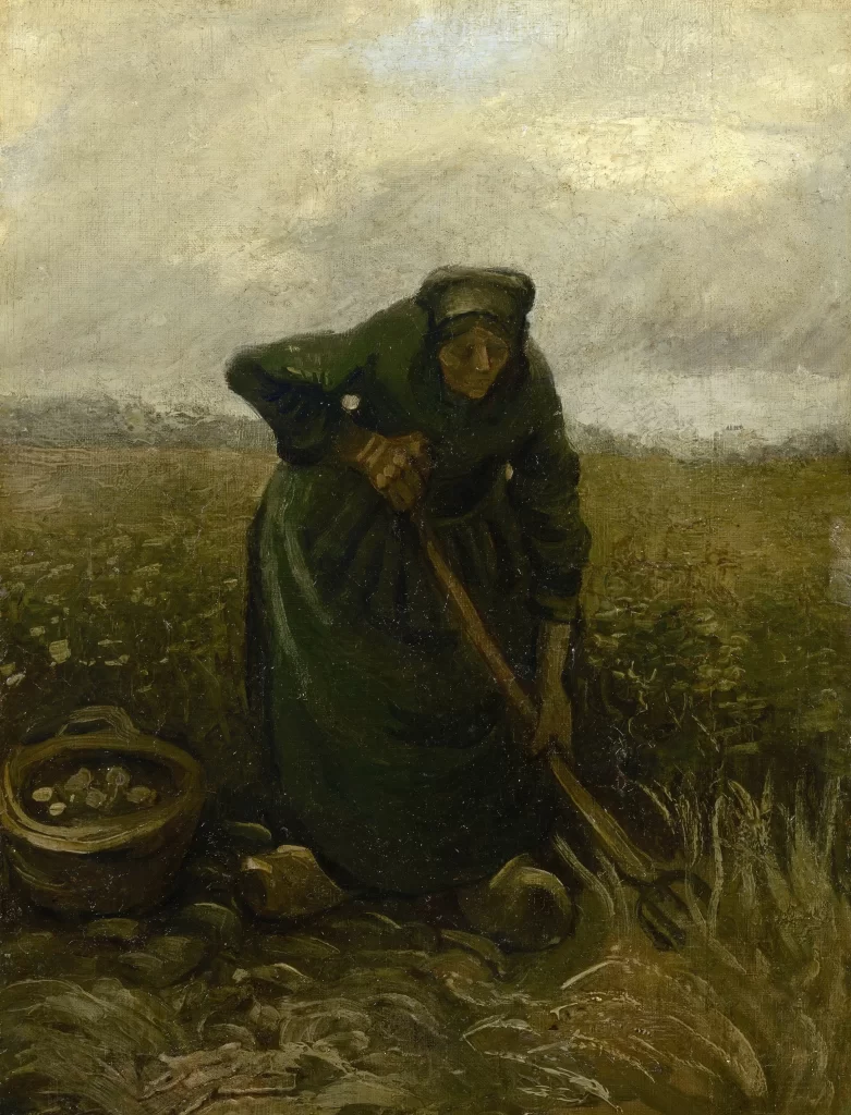 Woman Lifting Potatoes Van Gogh