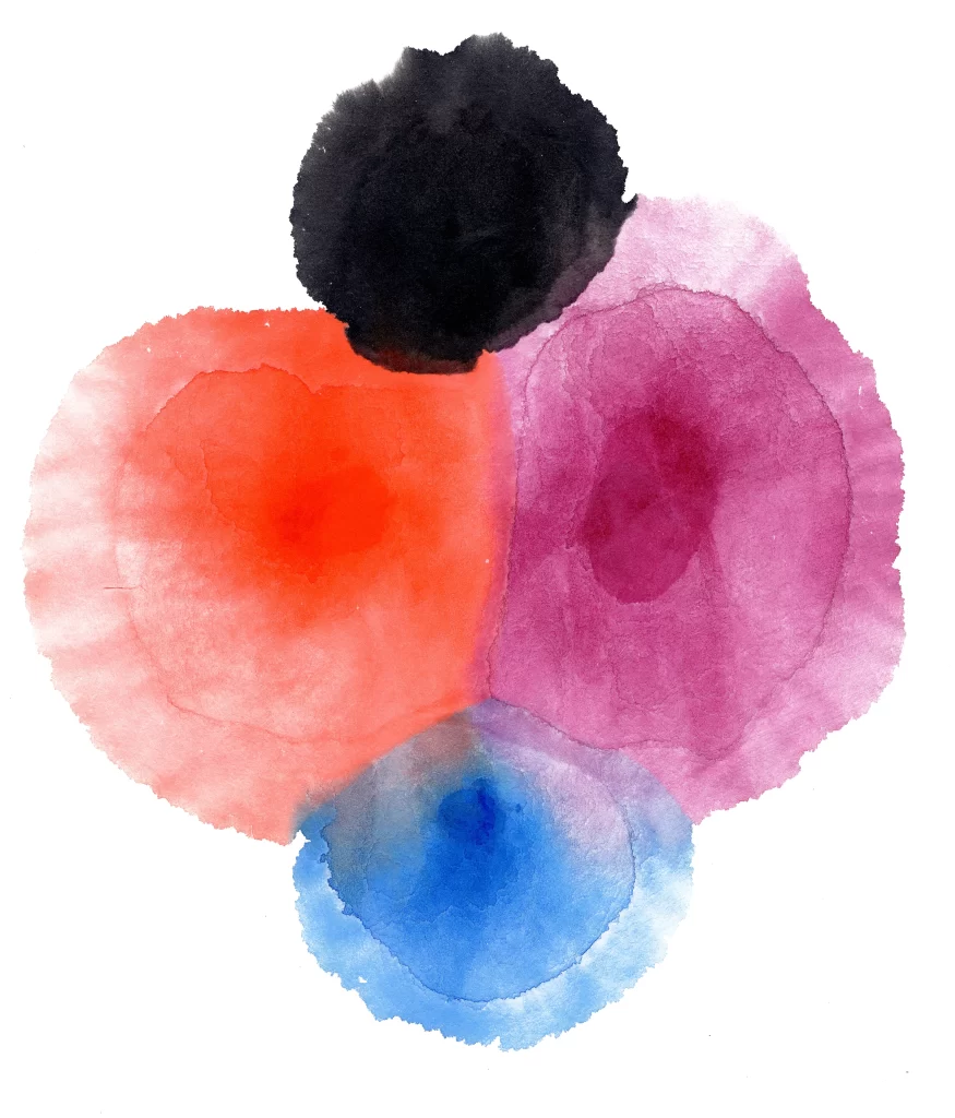 Vibrant Watercolor Blending Red Blue Purple Black