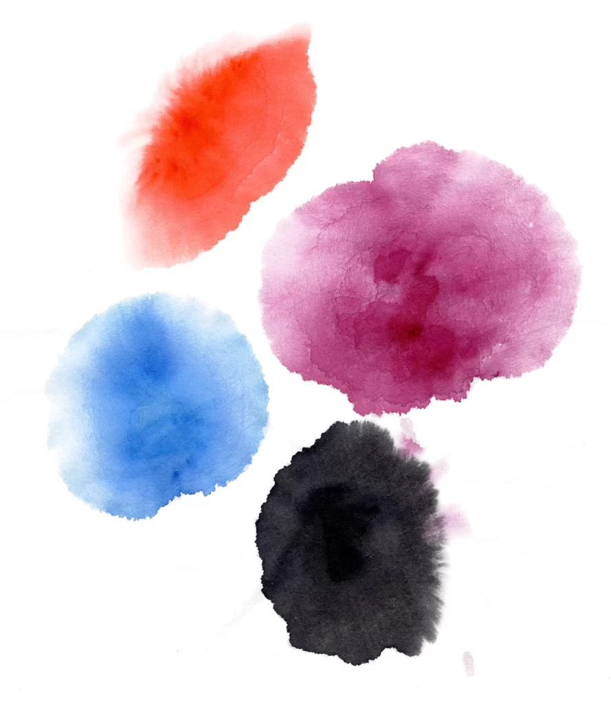 Vibrant Watercolor Blending Red Blue Purple Black