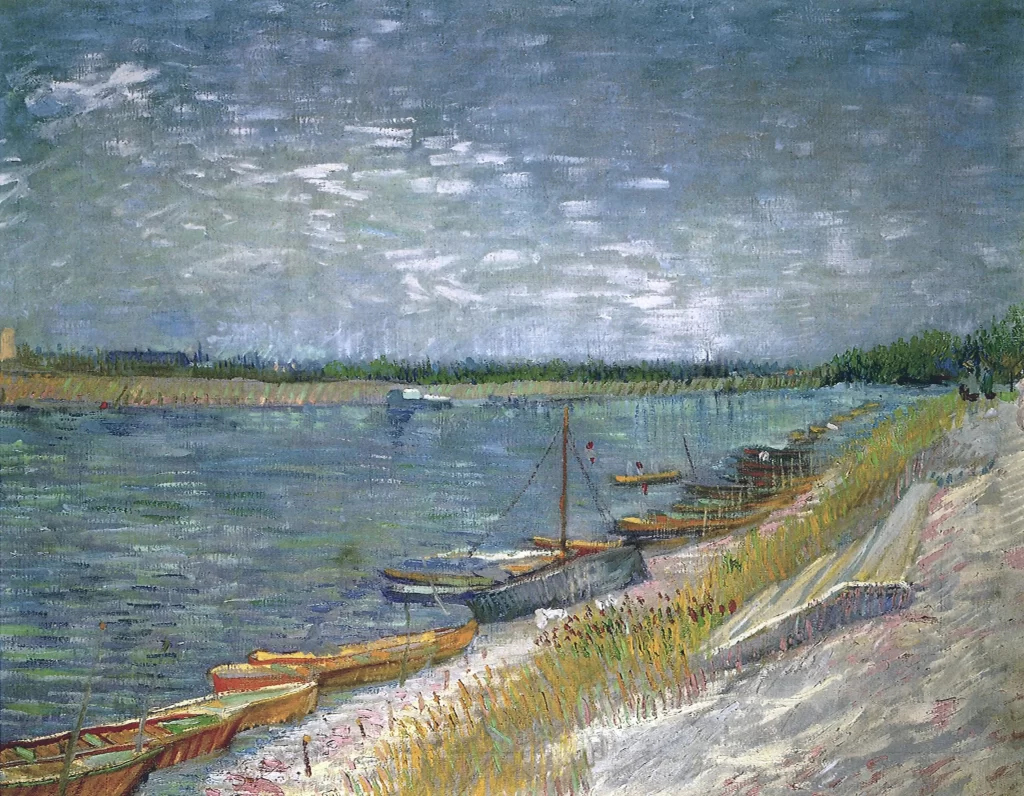 View of a River with Rowing Boats Van Gogh