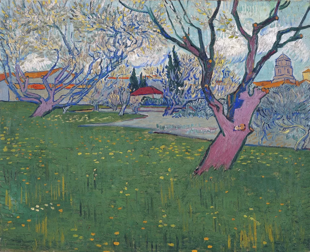 View of Arles with Trees in Blossom Van Gogh