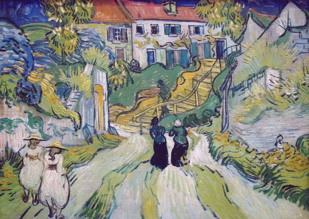 Village Street and Steps in Auvers with Figures Van Gogh