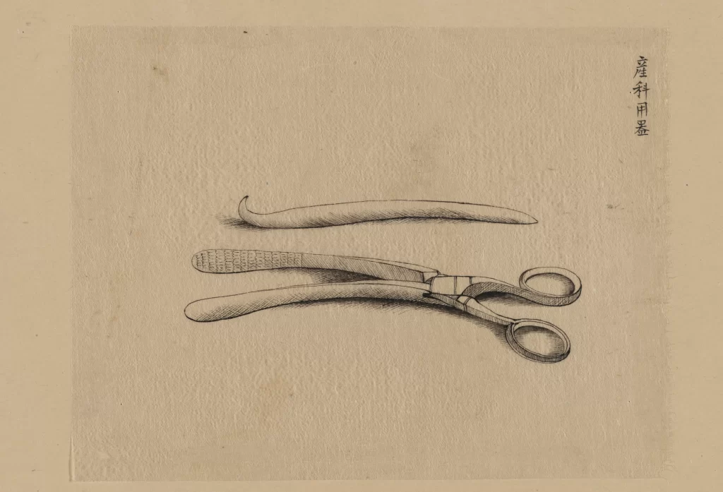 Vintage Scissors Monochrome Textured Paper Traditional Illustration Detailed Design