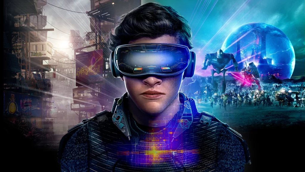 virtual reality futuristic cityscape technology gaming adventure