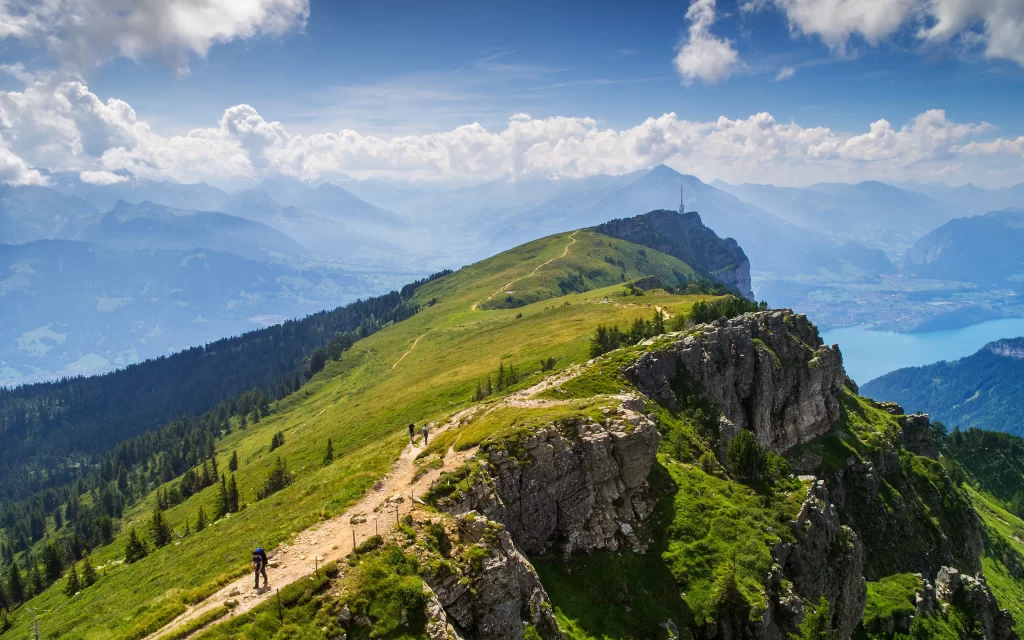 Mountain Trail Hiking Scenic View Nature Sky