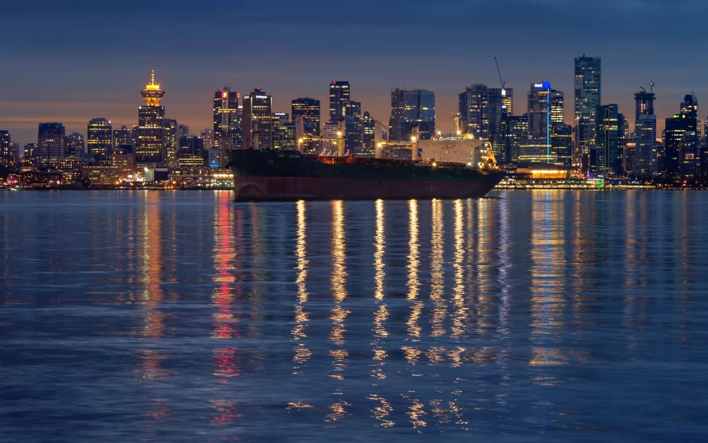 Cityscape Night Skyline Reflections Water Lights