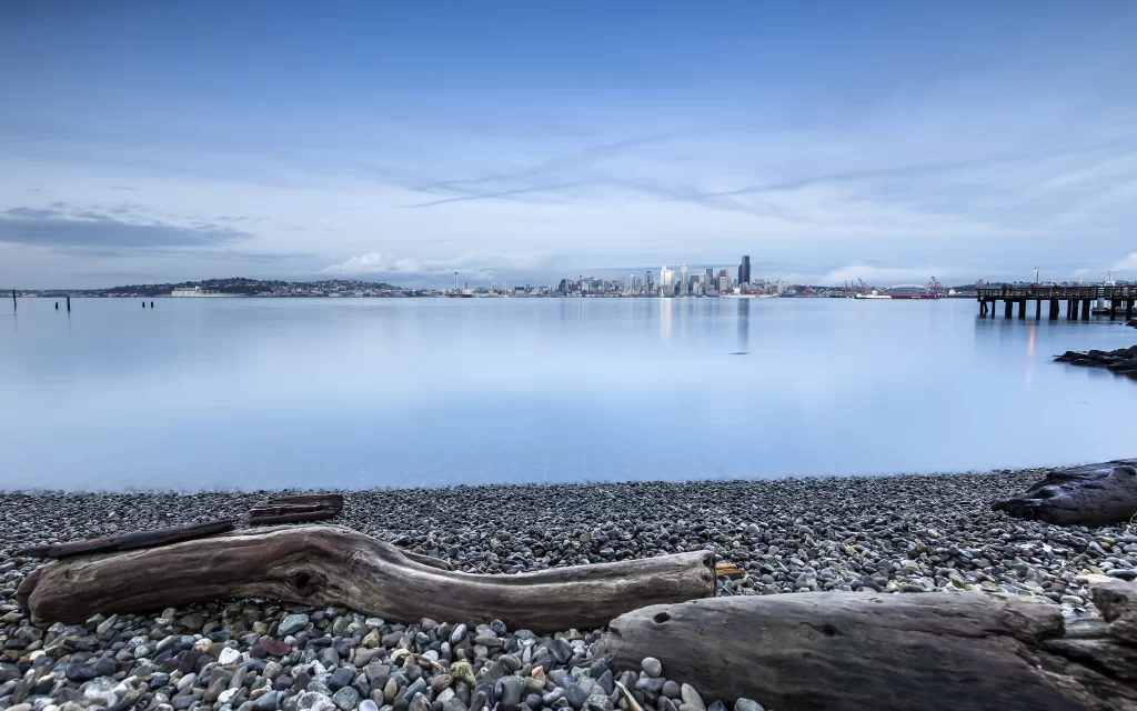 Cityscape Waterfront Skyline Reflections Calm