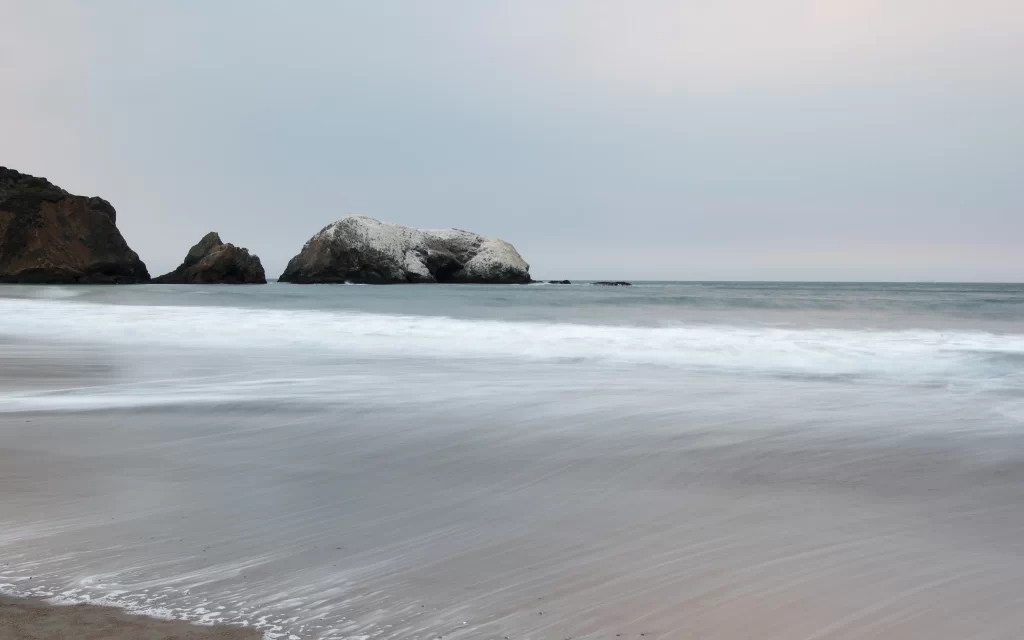 Ocean Waves Beach Rocky Shoreline Calm