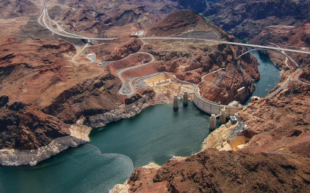 Desert Canyon River Dam Bridge