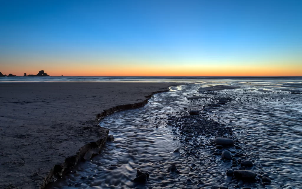 Sunset Ocean Rocks Beach Horizon
