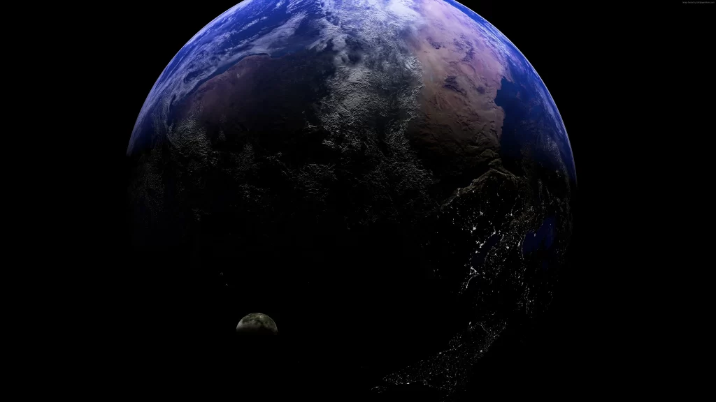 Earth Moon Space Night Lights