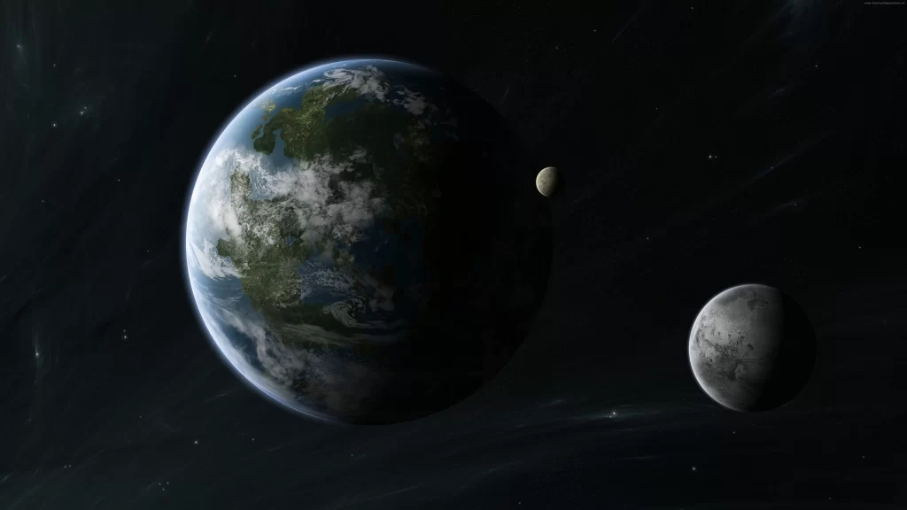 Space Planets Celestial Bodies Earth Moon