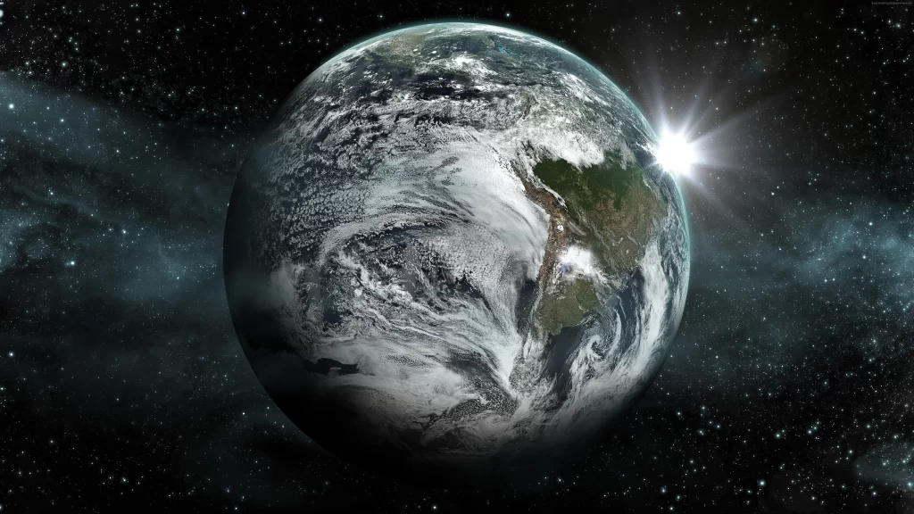 Earth Space Atmosphere Clouds Sunlight