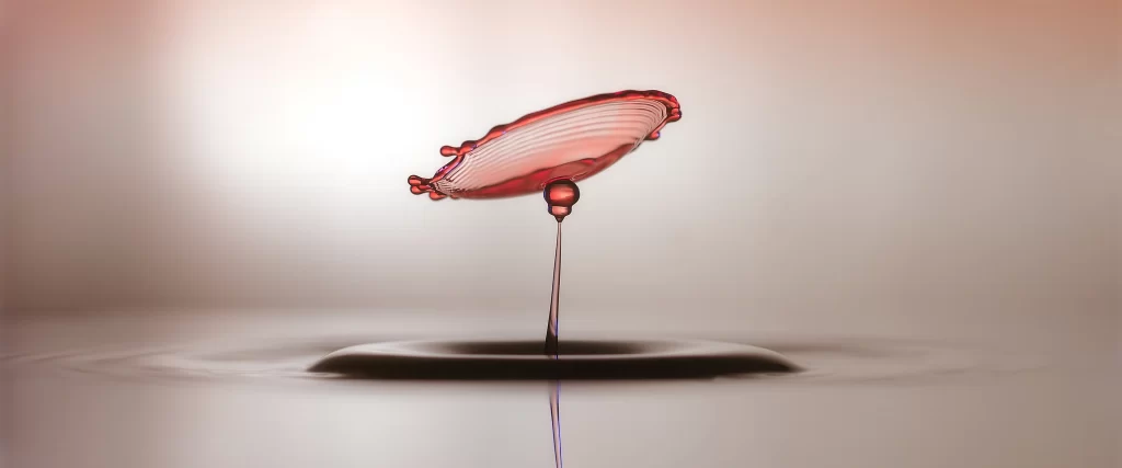 water droplet splash ripple red color gradient