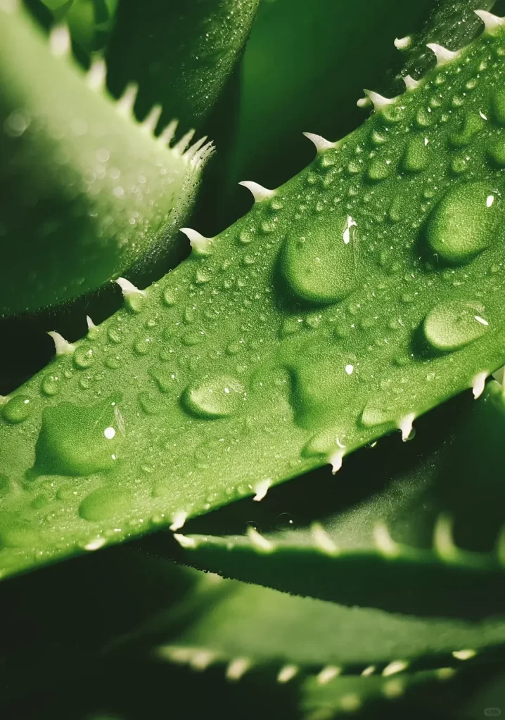 Water Droplets Green Leaves Texture Sharp Edges