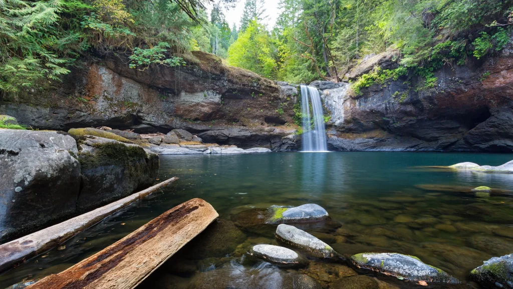 Waterfall Forest Rocks River Nature Tranquility