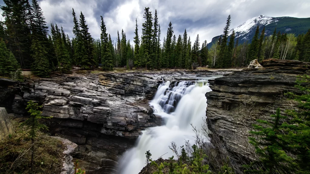 waterfall nature forest mountain river landscape
