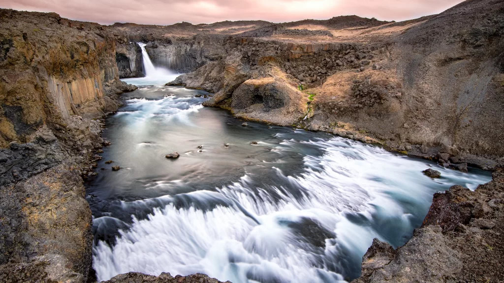 Waterfall River Rocky Landscape Nature Serene