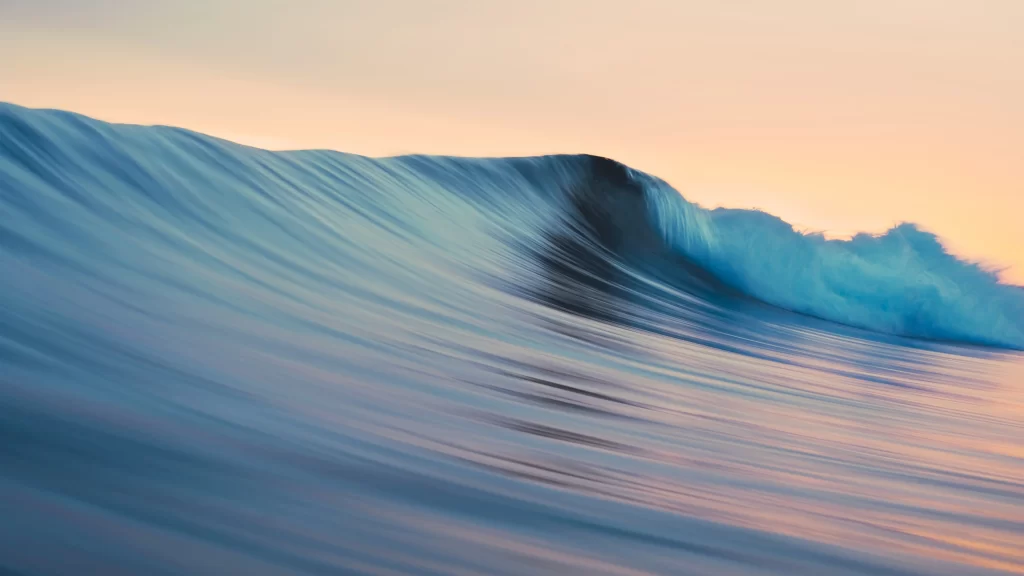 wave ocean sunset water motion blur