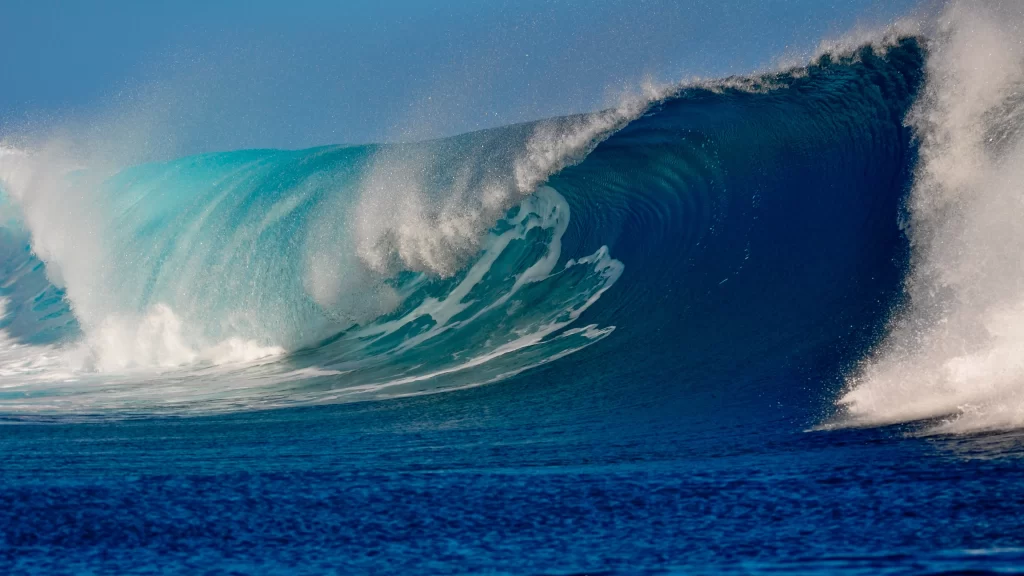 wave ocean water blue white crest surf sea
