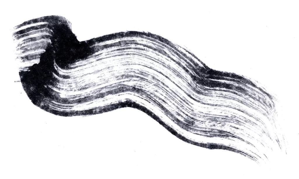 Wavy Ink Stroke Black White Horizontal Flow