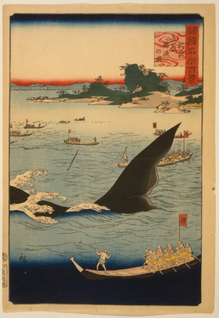 Whale Boats Traditional Japanese Art Ocean