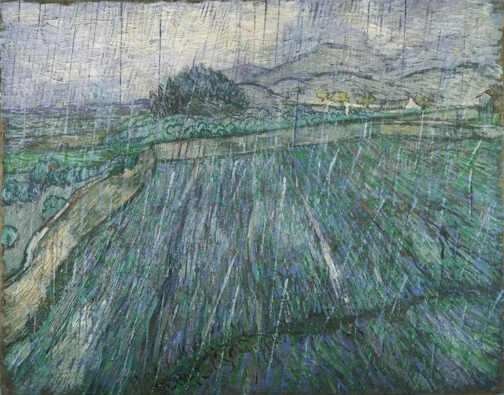 Wheat Field in Rain Van Gogh