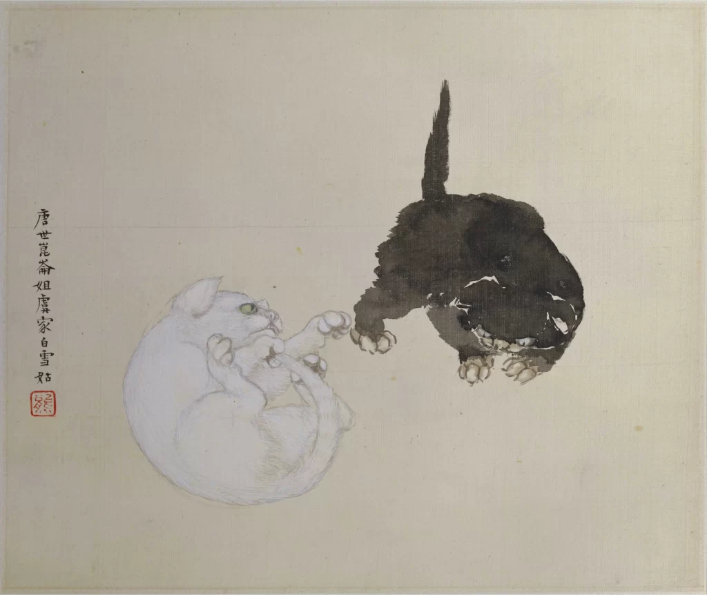 White Cat Black Cat Yin Yang Ren Xiong