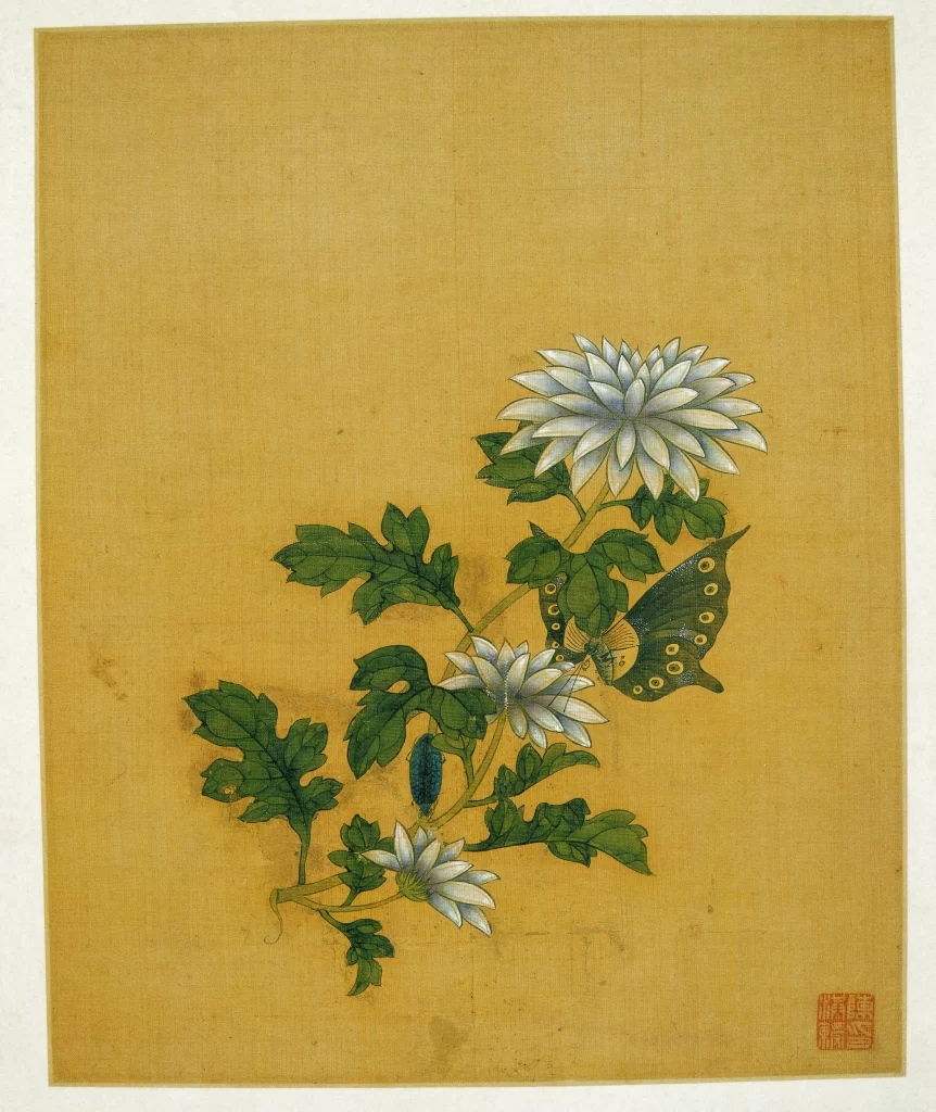 White Chrysanthemum Butterfly Beetle Chen Hongshou
