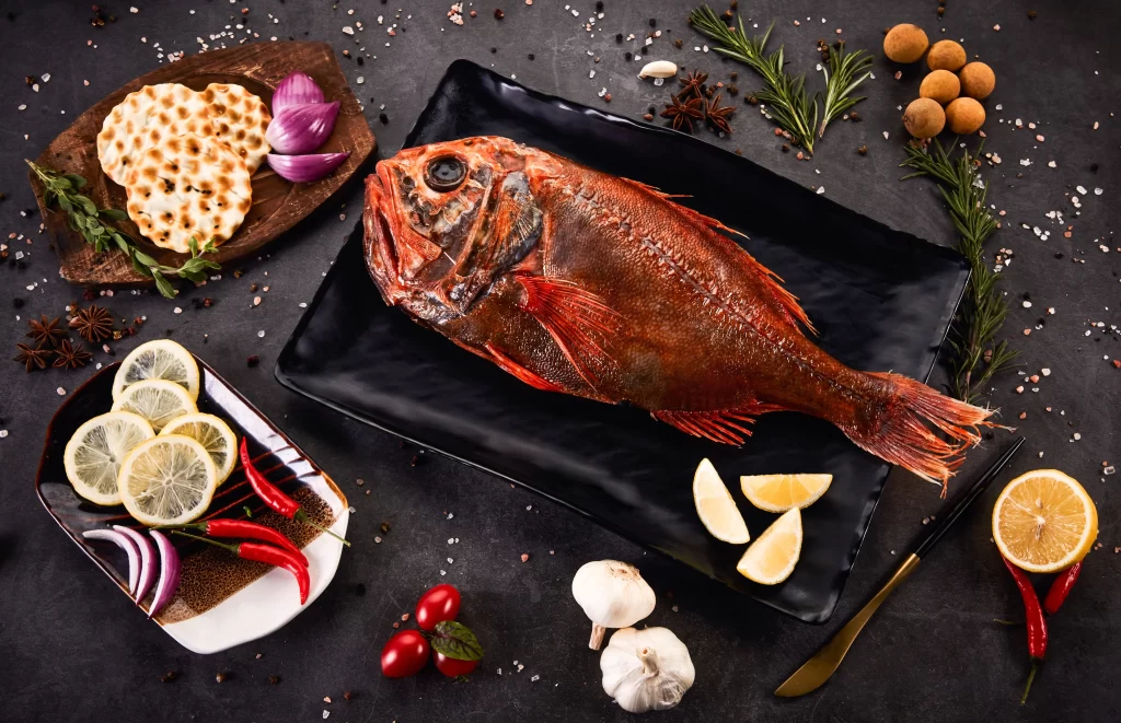 Whole Fish Roasted Reddish-brown Spices