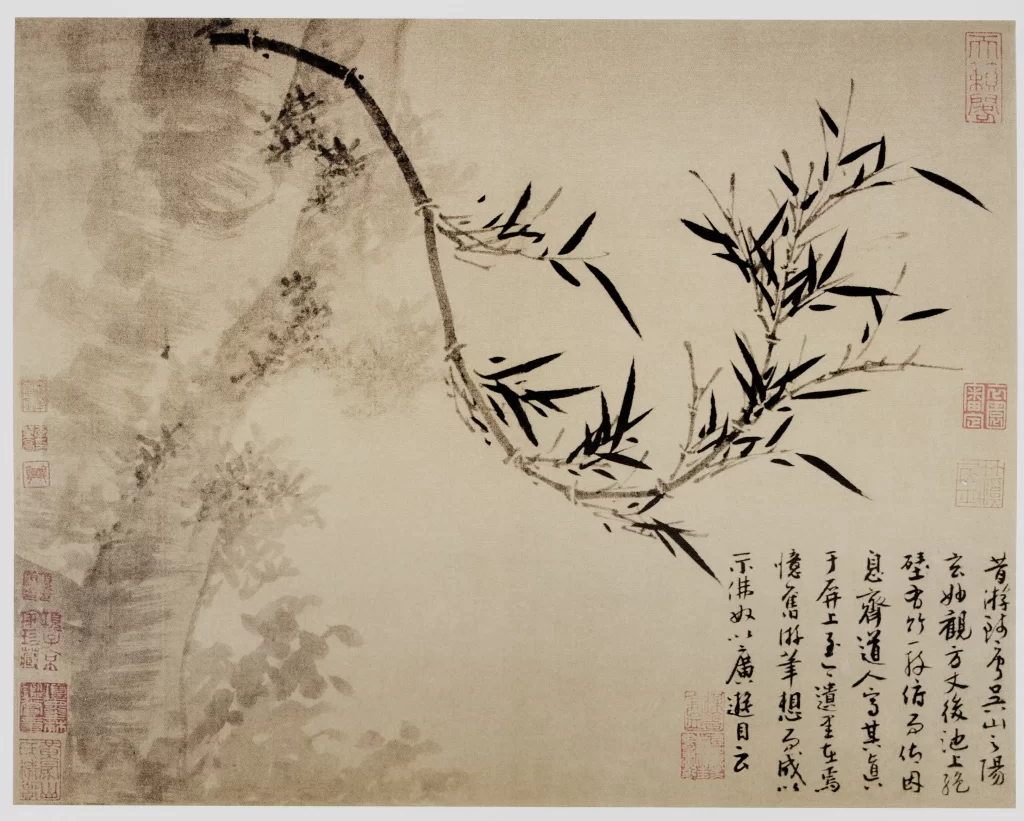 Wind Bamboo Dynamic Leaves Sweeping Calligraphy Wu Zhen