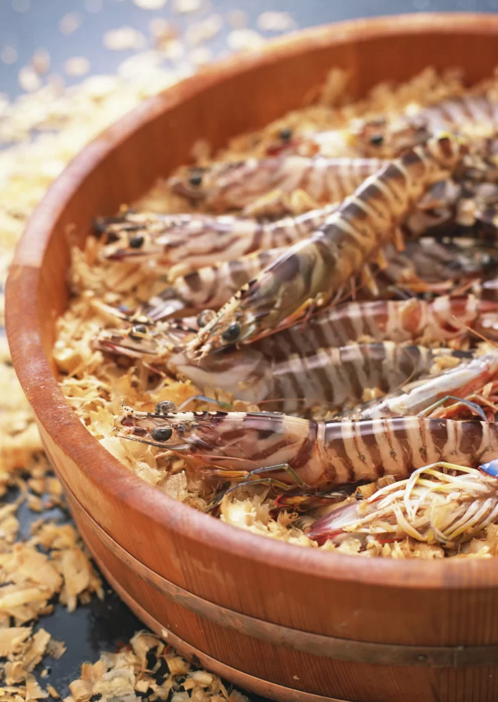 Wooden Bowl Shrimp Brown Crispy