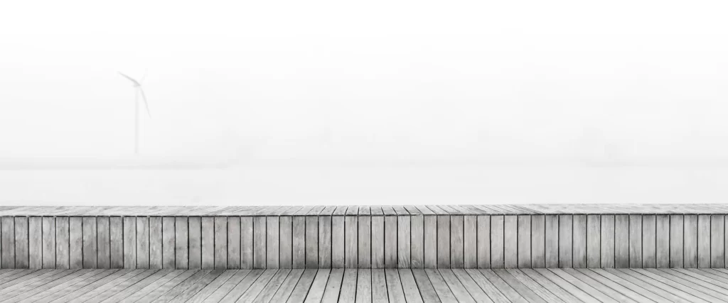 Wooden Deck Foggy Serene Minimalist Monochrome Tranquil